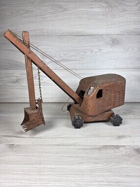 Vtg Structo Pressed Steel Power Shovel Excavator Toy Rusty Parts Repair SU2